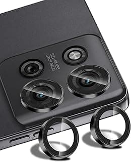 حماية كاميرا موتورولا Moto G75 5G زجاج مقوى، فيلم شفاف عالي الدقة، صلابة 9H، حماية كاملة للكاميرا، أسود
