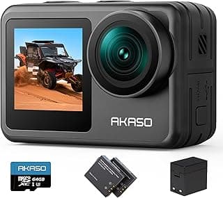 Brave 7 LE 4K30FPS 20MP Action Camera with 64GB Micro SD Card 40M Underwater Camera WiFi Waterproof Camera with Touch Screen EIS 2.0 Zoom Remote Control Vlog with 2X 1350mAh Batteries