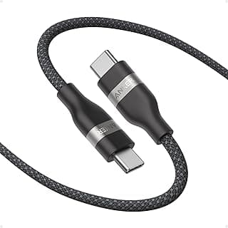 كابل Nano USB-C، بقوة 240 وات طول 3 قدم، كابل مجدول مرن متعدد الألوان، شحن سريع لهواتف iPhone 17 وMacBook Pro والمزيد (أسود)