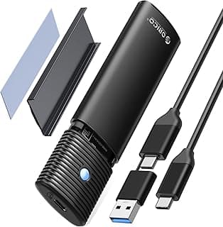 علبة SSD M.2 إلى USB NVMe ساتا من اوريكو، USB 3.2 الجيل الثاني 10Gbps PCI-e، 6Gb/s NGFF M-Key/B+M مفتاح خارجي مع حواف UASP، لمحركات SSD 2230/2242/26 0/228 0- PWEM2-BK