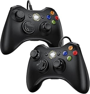 يد تحكم Diswoe للكمبيوتر و Xbox 360، عبوة من 2 يد تحكم سلكية USB مع كابل جويستيك لأجهزة ويندوز 7/8/10/XP