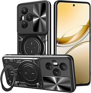 Case Cover Shock resistant UNBLACK Sliding CamShield TPU + PC CD Ring Compatible with Honor 400 Pro (Black)