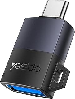 محول GS31 USB نوع C إلى USB 3.0 او تي جي - نقل عالي السرعة 5 جيجابايت في الثانية، شحن سريع 18 وات، شريحة ذكية، توصيل وتشغيل وصلة من النوع سي إلى USB نوع A لأجهزة أندرويد وماك بوك واللاب توب من ياسدو