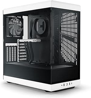HYTE Y40 Modern Aesthetic Panoramic Tempered Glass Mid-Tower ATX Computer Gaming Case with PCIE 4.0 Riser Cable Included, White (CS-HYTE-Y40-BW)
