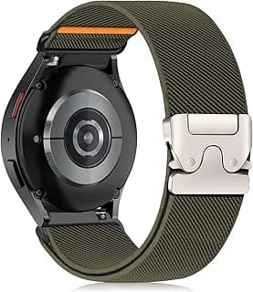 استيك نايلون مرن 20mm بمشبك لسامسونج Galaxy Watch 7/6/5/4 مقاس 40mm 44mm/Watch 5 Pro 45mm/S2 classic/active 2 40mm 44mm/Amazfit GTS 2/2e/3/3 Pro/4/GTS 2 Mini/4 Mini/Bip 3