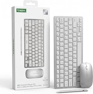 3 in 1 Wireless Combo, Arabic/English Keyboard, Mouse and Smart Pen, White, Compatible with iPad, MacBook and Windows