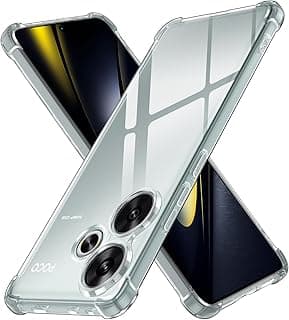 جراب موبايل شاومي Poco F6 5G شفاف، جراب حماية شاومي Poco F6 5G فائق النحافة مع زوايا مضادة للصدمات، جراب سيليكون TPU - شفاف