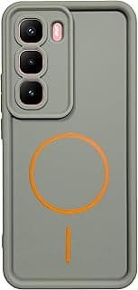 (For H60Pro+) Xpress Back Cover Solid Soft Silicon With Printed Magnetic Logo TPU Camera Protection Case For Infinix Hot 60 Pro Plus Anti-Shock Cover (Gray)