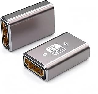 8K HDMI Female to Female Adapter 2-Pack, HDMI 2.1 Coupler HDMI Extender Connector With 8K@60Hz 4K@120Hz High Speed 48Gbps HDR eARC HDCP for HDTV, Roku Stick, Monitor, Projector, Laptop, Xbox, PS4/PS5
