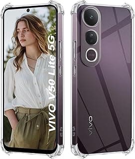 Case Compatible with vivo V50 Lite 4G/vivo V50 Lite 5G, Cover Silicone Transparent TPU Gorilla Anti-shock Protector Camera Shockproof Corners - Clear