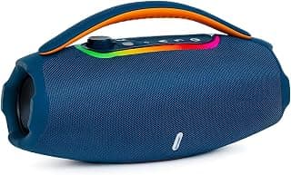 BOOMSBOX3 60W Portable Bluetooth Speaker, 4000mAh Battery, Up to 6 Hours Playtime, USB-C DC 5V Charging, TF/USB/AUX Playback, 10M Wireless Range – Multiple Colors (Blue) B32 J-B_l Aruban Version
