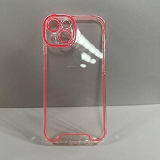 Glow in The Dark Clear Phone Case Designed for iPhone 13, Shockproof Transparent Bumper Cover Case for iPhone 13 6.1 Inch, Luminous Rose Red