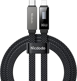 كابل شحن Mcdodo من USB-C إلى Lightning، طول 1.2 متر، شحن سريع PD بقدرة 36 وات، متوافق مع ايفون، شريحة حماية ثنائية النواة، نقل بيانات عالي السرعة، هيكل من سبائك الزنك، شديد التحمل