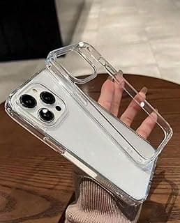 جراب شفاف متوافق مع iPhone 17 Pro Max، غطاء شفاف مضاد للصدمات مع حماية للكاميرا