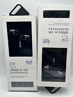 D9 Premium Stereo In-Ear Wired Earphones, Metallic Finish 3.5mm Handfree - سماعة سلك هاند فري ستيريو فخمة