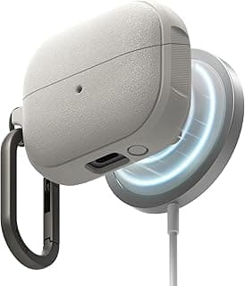 جراب Onyx مغناطيسي [متوافق مع MagSafe] مصمم لـ Samsung Galaxy Buds 3 Pro و Galaxy Buds 3، يمنع البصمات الزيتية وملمس مريح غير قابل للانزلاق - رمادي دافئ