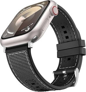 Dl3 Mobilak Sport Silicone Nylon Band Designed for Apple Watch Band 49mm 46mm 45mm 44mm 42mm for Men Women, Waterproof Soft Replacement Strap for iWatch Ultra2 Ultra SE SE2 Series 10 9 8 7 6 5 4 3 2 1