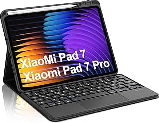 Keyboard for Xiaomi Pad 7, Case with Keyboard for Xiaomi Pad 7/7 Pro 2024 11.2 Inches, Magnetic Removable Bluetooth Keyboard, QWERTZ, USB C, Trackpad, Black