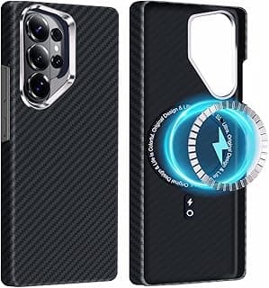 Magnetic shell Samsung Galaxy S26 Ultra Case in fiber Aramide of first Super thin and lightweight in carbon fiber Aspect sturdy cover protective shell for Samsung S26 Ultra Case (Black)