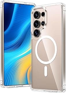 for Samsung Galaxy S25-Ultra Case: Magnetic Military Grade Drop Protection Anti Yellowing Cell Phone Cover - Rugged Shockproof Protective Bumper Transparent Cases(Clear)
