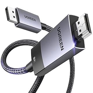 كيبل ديسبلاي بورت إلى HDMI بتصميم مضفر أنيق يدعم تقنيات صور بدقة 8K 60Hz أو 4K بسرعة 240Hz لتجربة سينمائية غامرة (HDCP 2.3، HDR) مثالي لتوصيل شاشات أو أجهزة عرض متعددة بأعلى أداء من يوجرين، طول 2 م