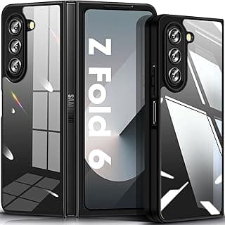 for Samsung Galaxy Z Fold 6 Case Clear, Slim Crystal Hard Back & Soft Black Bumper, Military Grade Drop Proof Cover, Non-Yellowing Shockproof Phone Case for Samsung Z Fold 6 5G