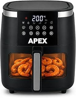 قلاية هوائية APEX سعة 6.5 لتر 1500 وات متعددة الوظائف - ديجيتال بريميوم لون أسود
