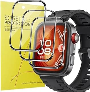 Compatible with Huawei Fit 4 Pro Smart Watch Protective Film, 3D Full Coverage Screen Protector, HD Ultra Clear (3 Packs)