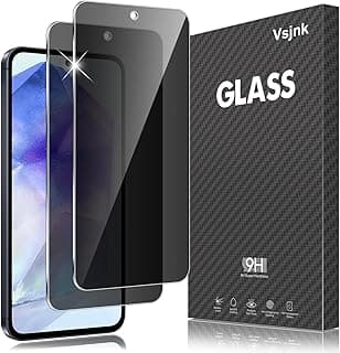 Privacy Tempered Glass Compatible with Samsung Galaxy A55 5G / A35 5G Protective Film, 2 Pieces Screen Protector Anti Fingerprint Anti Scratch 9H Anti Bubbles