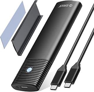 حافظة ذاكرة مستديمة SSD M.2 من الألومنيوم من اوريكو، محول USB C بسرعة 10 جيجا، قارئ ذاكرة مستديمة USB 3.2 M.2، حافظة SSD خارجية تناسب ثاندربولت 3، تدعم 4TB 2230/2242/2260/2280 PCIe M-Key SSDs-PWM2-BK