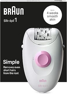 Braun Silk‑épil 1 SE1‑000 Epilator for Women – 20 Tweezers, AC Powered Hair Removal Device, Basic Wet & Dry Epilator for Legs and Arms – SE1000