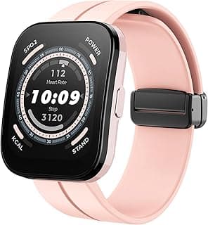 Compatible for Amazfit Bip 5 Band, Lamshaw 22mm Soft Silicone Magnetic Buckle Sport Wristband Replacement Straps Compatible for Amazfit Balance / Bip 5 / Cheetah Pro / Cheetah / GTR 47mm / GTR 2 / GTR