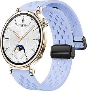 18mm Silicone Strap For Huawei Watch GT 6 41mm/GT 5 Pro 42 mm/GT 5 41mm/GT4 41 mm/Watch 5 42mm Magnetic Metal Buckle Sport Silicone Breathable Strap, Band Soft Replacment Wristband