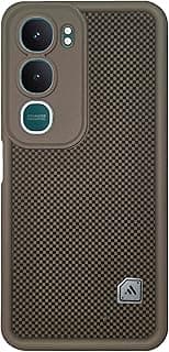 (For Y21D) Xpress Carbon Back Cover For Vivo Y21D Soft Silicon Matte Finish with Camera Protection Slim Anti-Shock Case (Brown)