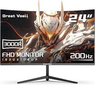 شاشة ألعاب منحنية 24 بوصة بمعدل 180/144 هرتز FHD بدقة 1080 بيكسل تغطية ألوان sRGB 120% زمن استجابة 1 مللي ثانية تقنية ايه ام دي فري سينك تقليل ضبابية حركة حامل حائط فيسا منفذ HDMI 1.4 وDP 1.2 أسود