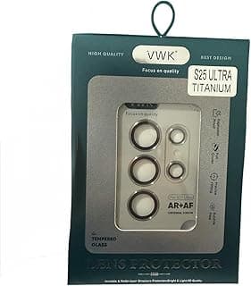 غطاء كاميرا ستانلس ستيل من VWK (زجاج كاميرا AR+AF) لهاتف سامسونج Galaxy S25 Ultra، لون تيتانيوم رمادي