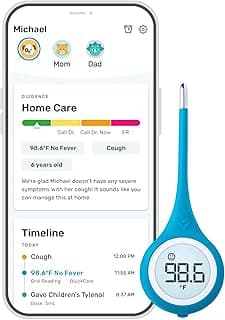 Smart Thermometer for Fever - Digital Medical Baby, Kid and Adult Termometro - Accurate, Fast, FDA Cleared Thermometer for Oral, Armpit or Rectal Temperature Reading - QuickCare