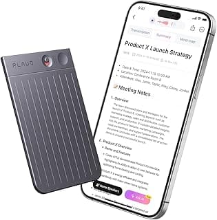 مسجل صوت ذكي PLAUD Note AI أسود مع جراب أسود، تحكم عبر التطبيق، تفريغ صوتي وتلخيص بتقنية الذكاء الاصطناعي، دعم 112 لغة، ذاكرة 64GB، مسجل صوت للمحاضرات والاجتماعات والمكالمات
