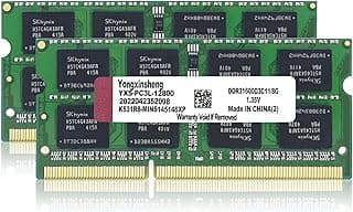 مجموعة DDR3 / DDR3L 16 جيجا (8 جيجا×2) لابتوب RAM 1600 ميجاهرتز PC3L/PC3-12800 غير مخزن مؤقت 1.35 فولت/1.5 فولت 2Rx8 ثنائي التصنيف 204 دبوس CL11 وحدة ترقية ذاكرة كمبيوتر النوت بوك (أخضر)