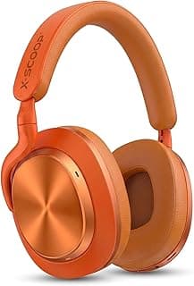 XS-657 Wireless Bluetooth Headphones with Pure Bass Sound, Lightweight Stereo Over-Ear Headset, Built-in Microphone, USB-C Fast Charging, 40mm Drivers for Music, Calls, Gaming & Travel - Orange
