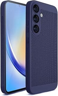 جراب Dl3 Mobilak لهاتف سامسونج Galaxy A36 5G، جراب تبريد مع واقي مدمج لعدسة الكاميرا، تصميم نحيف ومسامي، غطاء خلفي صلب من PC مضاد للبصمات ومضاد للصدمات (أزرق)