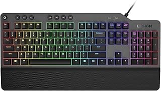 كيبورد جيمنج ميكانيكي لينوفو Legion K500 RGB، كامل الحجم، 16.8 مليون لون، مسند يد قابل للفصل