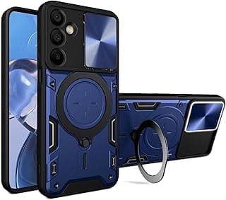 Case Cover Shock resistant UNBLACK Sliding CamShield TPU + PC CD Ring Compatible with Samsung Galaxy A26 (blue)