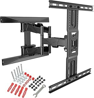 حامل تلفزيون جداري Ergosolid شديد التحمل كامل الحركة للشاشات LED LCD من 45-75 بوصة، مع VESA بحد أقصى 600 x 400 مم، يتحمل حتى 45.5 كجم، شهادة TÜV GS 2020-P6، أسود