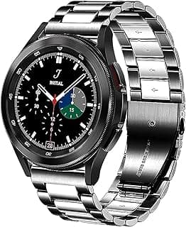 Strap Compatible with Amazfit GTR 2 / GTR 2e / Stratos 3 / GTR 47mm / GTR 3 / GTR 3 Pro Metal Band 22mm (Black * Silver)