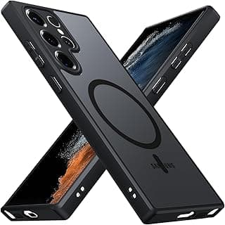 Magnetic for Samsung Galaxy S22 Ultra Case [Compatible with MagSafe], Translucent Matte Black Slim Shockproof Anti-Scratch Anti-Fingerprint Magnetic Phone Case for Samsung Galaxy S22 Ultra 5G 6.8-Inch