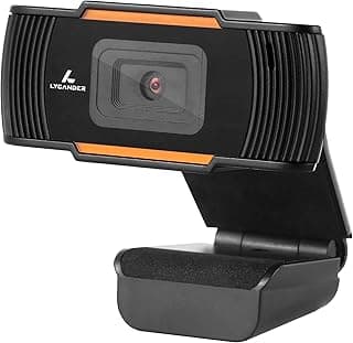 ليكاندر كاميرا ويب USB مع ميكروفون مدمج، 1080p FHD 30fps، أسود وبرتقالي - للكمبيوتر المكتبي واللاب توب وويندوز وماك ولينكس والاجتماعات عبر الانترنت والبث ومحادثات الفيديو