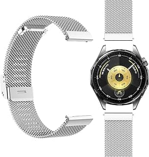 سوار متوافق مع هواوي Watch GT 6 مقاس 46mm، سوار ستانلس ستيل مجدول [مقاوم للتآكل]