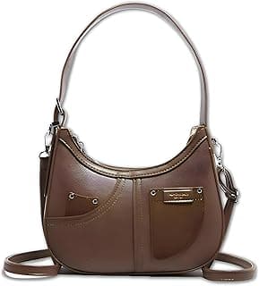 Fashion Bags - Elegant Leather Shoulder Bag with Classic Design, Adjustable Strap, Multiple Pockets, and Silver Hardware for Stylish Daily Use and Versatile Outfits