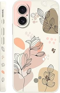 جراب هاتف Fekra بتصميم فراشة لهاتف iPhone 16 Plus، سيليكون ناعم (أبيض موراندي)